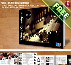 葡萄酒画册模板：Wine A5 Modern Catalogue